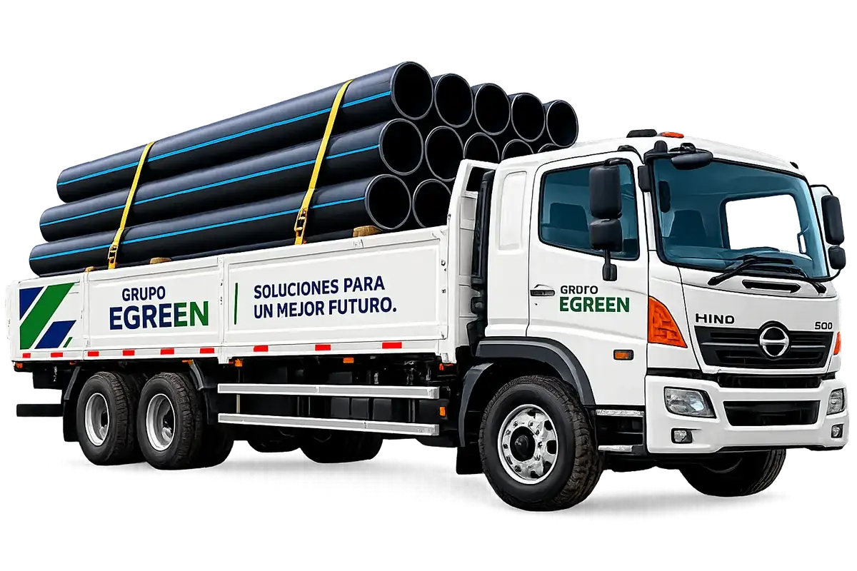 Camión de reparto de Grupo Egreen listo para despacho